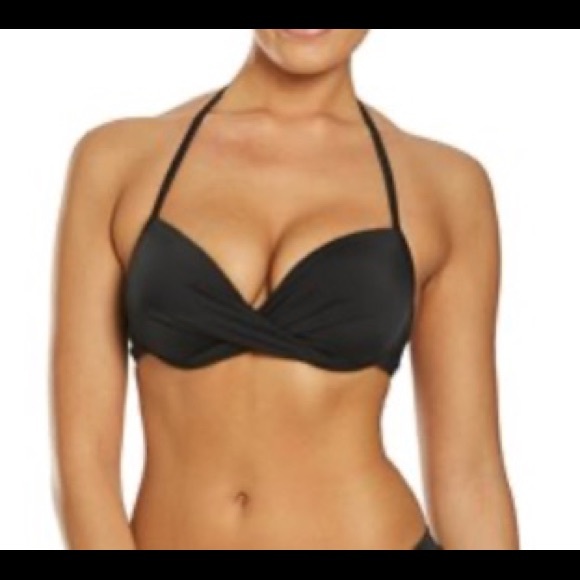 Coco Rave bikini top swimsuit size XS S 30B 32B black white triangle nwt